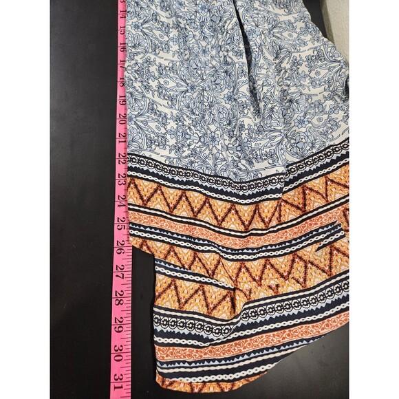 Est. 1946 Womens Large Blue Blouse Floral Geometric Peasant Flowy Artsy Colorful - Picture 12 of 14